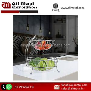 Customizable Modern Metal Mesh Storage <b>Basket</b> Iron Fruit & Vegetable Organizer for Home & Kitchen Use Boxed Packaging - Product Image 4