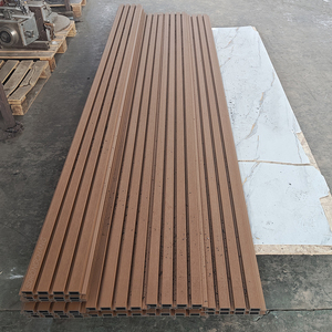 Waterproof Slatted Wall Cladding PVC Covering <b>Fluted</b> Panel 3D Embossed Wood Grain Exterior Wall Panel - Product Image 4