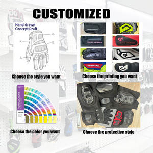 Guantes de Carreras de Cuero, Diseño de Panel de Malla Transpirable, Cierre de Gancho y Bucle, Unisex, Motocross, Impermeables, Negro, Blanco, Rojo - Product Image 4