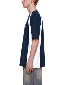 เสื้อยืดคอกลมแขนสั้นผู้ชายไซส์ใหญ่ สีพื้น แต่งขอบตัดกัน สไตล์ลำลอง ผ้าถัก 100% คอตตอน กันยับ น้ำหนัก 240 กรัม - Product Image 4