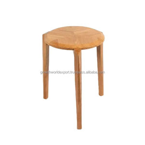 Scandinavian Style Wooden Stool Handcrafted Natural Wood Stool Premium Oak Finish Sitting Stool Modern Solid Wood Stool 2026 - Product Image 1