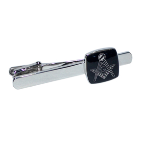Pince à cravate maçonnique carrée et compas, accessoire de la Fraternité, design élégant pour homme, idée cadeau pour la Loge - Product Image 1