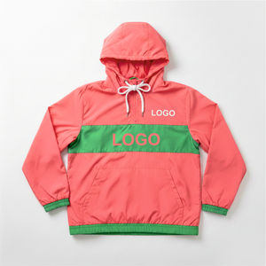 Customized Design Multicolor Lightweight Embroidery Front Pullover Windbreaker Jacket Hood Nylon Anorak for Streetwear Outdoor - Product Image 1