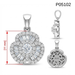 Meilleure Vente Bijoux Personnalisés Trèfle Or Blanc 18 carats Diamant Taille Brillant 0,30 carat Petits Breloques Sertissage Griffe Tendance Femme - Product Image 5