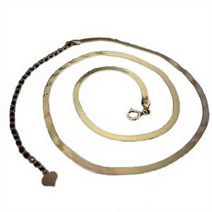 Bracelet-collier Lerca en or 18 carats, chaîne à maillons en forme d'os de serpent, pour femmes, avec un design tendance pour les mariages et la mode. - Product Image 1