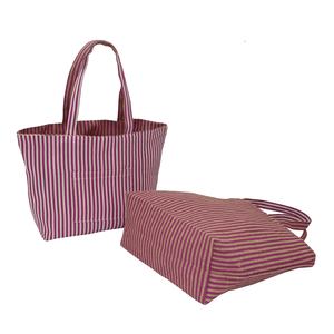 Sac convertible à double usage, poche latérale et imprimé couleur unie sur toute la surface, en jute et coton naturel 150 g/m², sac fourre-tout réversible - Product Image 4