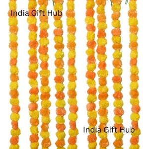 ดอกดาวเรืองประดิษฐ์และพุ่มไม้เมอริโกลด์ทำด้วยมือสีแดงสีเหลือง + เหลืองสำหรับการตกแต่งในวันแม่ - Product Image 2