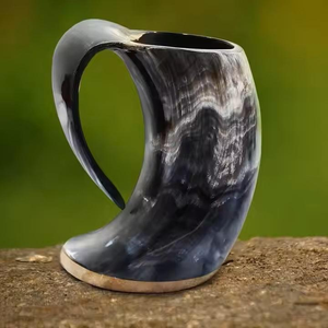 Polished Engraved Horn Mug <b>Set</b> Unique, Handcrafted Drinking Glasses with Beautiful Detailing, Ideal for <b>Whiskey</b> and Cocktails - Product Image 4