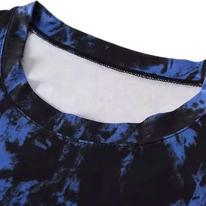 Camiseta de Manga Corta con Cuello Redondo y Estampado Tie-Dye para Hombre, Informal, de Punto, Holgada, Transpirable, Corte Regular, 100% Algodón - Product Image 3