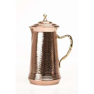 Carafe à eau en cuivre pur de conception indienne, très populaire, avec couvercle, logo personnalisé, prix bas, qualité supérieure, carafe en métal pour boire - Product Image 4