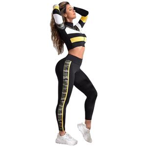 Nuevo Conjunto Deportivo de Dos Piezas para Mujer, con Logotipo Personalizado, Bordado, 100% Algodón, Top Corto y Pantalones de Felpa - Product Image 1