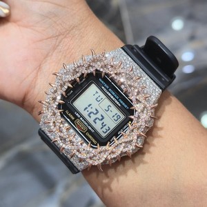 Iced Out Moissanite Quartz <b>Watch</b> Digital Display Diamond Encrusted Wristwatch Unisex Custom Sample Design - Product Image 2