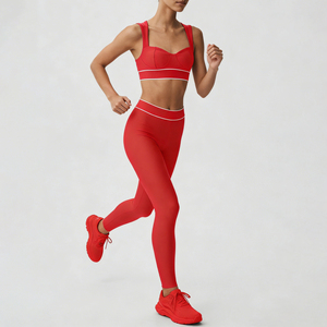 Women High Waist <b>Yoga</b> Set <b>Pink</b> Sportswear Seamless Gym Leggings And Padded Sports Bra Wholesale Fitness Activewear Tracksuit - Product Image 3