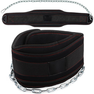 Heavy Duty Neoprene Dip Belt With Steel <b>Chain</b> For Weightlifting Strength Training Gym Workout Bodybuilding Fitness Support - Product Image 1