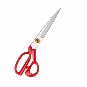 Red Tailor Scissors Stainless Steel Smooth <b>Edge</b> DIY Grade <b>Plastic</b> Handle Sewing Shears Non Foldable Cutting Tool Fabric - Product Image 5