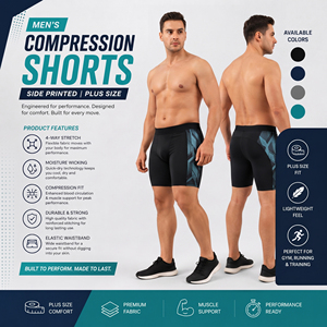 Men's Plus Size Compression <b>Shorts</b> Sublimation Printed Sport <b>Shorts</b> Men Quick Dry Base Layer <b>Shorts</b> <b>Gym</b> Training Slim <b>Shorts</b> Men - Product Image 2