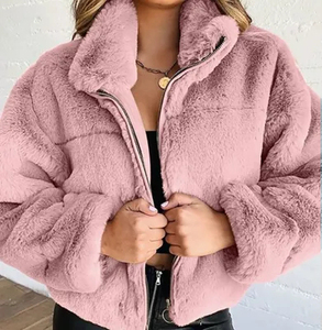 Women's 2024 Winter Sherpa Fleece Fox Fur Reversible Turtleneck Coat Regular Breathable Faux Fur Cashmere Waterproof Linen Silk - Product Image 3