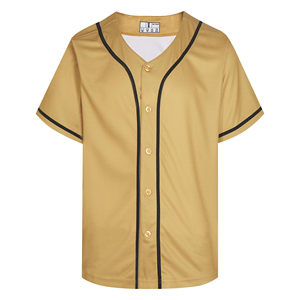 Maillot de baseball imprimé anti-rides pour homme, manches courtes, logo/couleur personnalisés, qualité supérieure, respirant, antibactérien, 100% coton - Product Image 1