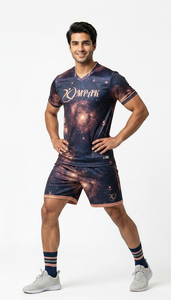 Wholesale Custom Sapphire Blue Ombre Fade <b>Volleyball</b> Shirt And Shorts <b>Set</b> OEM Moisture Wicking Team Uniform Sublimation Activewe - Product Image 4