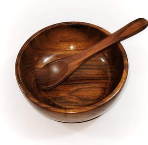 Tazón de Madera Natural Hecho a Mano para Servir Ensaladas Frescas, Frutas y Comidas Saludables con una Presentación Rústica y Elegante para la Cocina - Product Image 5