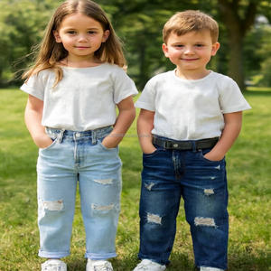 Vente en gros de jeans et pantalons en denim évasés pour filles, mode décontractée printemps-automne, pantalons pour enfants, jeans pour enfants - Product Image 2