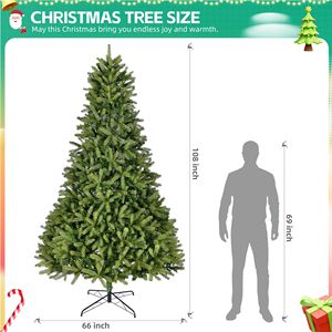 Albero di Natale Artificiale Premium in Abete da 2,75 m (9 piedi) Senza Luci, con Rami Misti in PE e PVC per Decorazioni Natalizie - Product Image 3