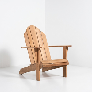 Outdoor Wooden Adirondack Lounge <b>Chair</b> Traditional Slatted <b>Reclined</b> Seat Hotel Resort Villa Beach Club Commercial Grade Contract - Product Image 2