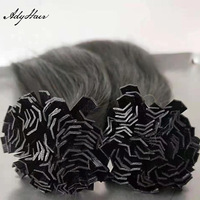 Extensiones de Cabello I-Tip de Queratina Virgen 100% de Camboya, de Alta Calidad y Más Vendidas, con Cutícula Alineada, Rizado Italiano Natural Profundo y Suelto