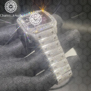 Reloj de Lujo para Hombre, Caja Cuadrada de 40 mm, Movimiento Mecánico Analógico, Correa de Acero Inoxidable con Incrustaciones de Diamantes, Esfera de Cristal Luminoso, Automático - Product Image 6