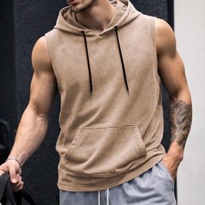 Breathable Fleece Unisex <b>Workout</b> Men's Bodybuilding Gym <b>Hoodie</b> Wholesale Custom Logo Winter Hooded Gym <b>Hoodie</b> Sleeveless - Product Image 3