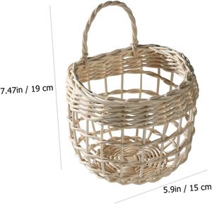 Panier mural en osier pour cuisine, pot de fleurs, légumes et fruits, décoration bohème pour la maison - Product Image 2