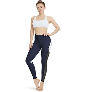 กางเกงโยคะเอวสูงแบบผ่าขาสำหรับผู้หญิง,เลกกิ้งออกกำลังกายตาข่ายกางเกงเลกกิ้งยกบั้นท้ายชุดฟิตเนสรัดรูปสำหรับผู้หญิง - Product Image 4