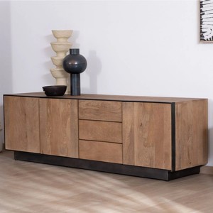 Mueble para TV Vandana Silver Field de 180 cm en madera de mango, estilo Santo, con líneas limpias, puertas y cajones - Product Image 3