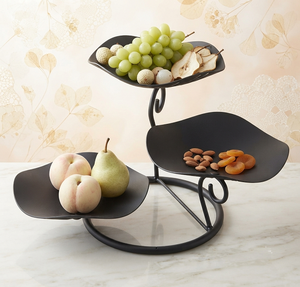 Corbeille à fruits en aluminium noir mat pour table à manger, design créatif, qualité supérieure, fabriquée en Inde - Product Image 1