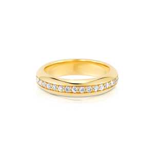 14K 18K <b>Solid</b> Gold Full Eternity Round Cut Lab Grown Diamond Band Micro Pave Stacking Wedding Ring For Women's Wholesale - Product Image 1
