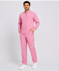 Blouse de travail médicale pour homme, entièrement zippée, manches longues, coupe flexible, tissu premium, pour médecins et infirmiers - Product Image 4