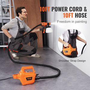 Pistolet de pulvérisation électrique HVLP 500W Tuyau d'air 10FT Conteneur de 1300ml 3 modèles de pulvérisation 4 buses pour la peinture de la maison Intérieur Extérieur - Product Image 3