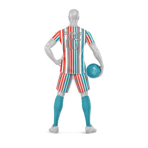 Ensemble de maillots et shorts de football pour équipe de club masculine avec logo personnalisé, 100% polyester, écologique, léger, respirant, séchage rapide, uniformes en mesh - Product Image 4