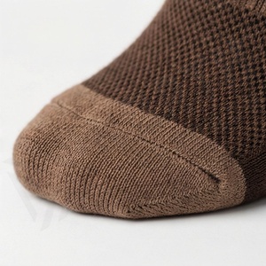 Brown Crew <b>Socks</b> Solid Knitted Breathable Polyester Cotton Spandex Workout Training <b>Socks</b> for Adults Autumn Season - Product Image 6