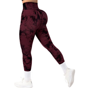 Leggings de yoga durables pour l'entraînement sportif, taille haute, extensibles, lisses, sans coutures, sculptants, avec soutien et taille élastique. - Product Image 5