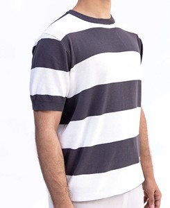 T-shirts de sport personnalisés à manches courtes pour hommes, vente en gros 2025, haute qualité, col rond formel, respirant, bicolore, 100% coton - Product Image 2