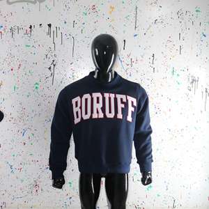 Sudadera BORUFF BLUE con cuello alto 100% BLANCA con apliques bordados y cuello ancho CLUSH SPORTS - Product Image 5