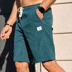 Shorts amples décontractés pour hommes en coton biologique, style vintage délavé à l'acide, coupe streetwear, mode estivale - Product Image 4