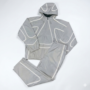 Chaqueta Deportiva Unisex sin Cuello con Capucha, Cortavientos, Impermeable, con Cierre de Cremallera, Color Gris Sólido, para Otoño, Corte Regular - Product Image 1