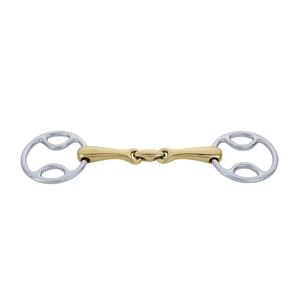 Broca de anillo suelta biselada para montar a caballo de una sola articulación de acero inoxidable de alta calidad con logotipo personalizado y costuras elegantes - Product Image 1
