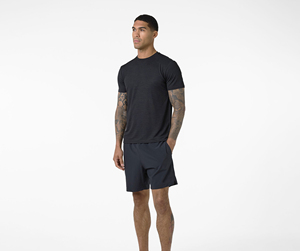 Men's Solid Black Casual Shorts Mid Waist Elastic Closure Knitted Fabric Short Length Men shorts - Product Image 2