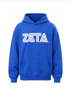 เสื้อฮู้ดผ้าฝ้ายฟลีซสีน้ำเงินสำหรับผู้หญิง Zeta Phi Beta Sorority ปักโลโก้ด้านหน้า แห้งเร็ว ผ้า 200 กรัม ทรงปกติ - Product Image 1