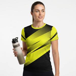 Camiseta Deportiva Urbana para Hombre, Sublimada, 100% Algodón, Cuello Redondo, Manga Corta, Secado Rápido, Transpirable, Ecológica, a Rayas - Product Image 4