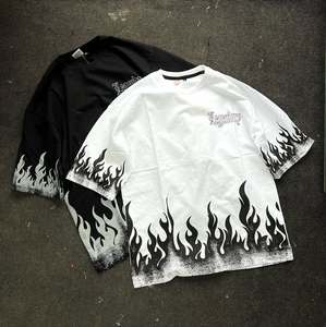 2026 Customized Men's <b>Flame</b> Cartoon Pattern T-<b>Shirts</b> Cotton With O-neck Street Wear Oversize T-<b>shirt</b> Graphic T-<b>shirts</b> for Men - Product Image 1