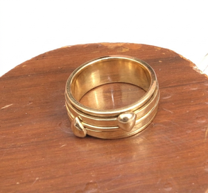 Pure 925 Sterling <b>Silver</b> & Brass Spinner <b>Ring</b> Handmade Hammered Wide Band Meditation Anxiety Relief Statement <b>Ring</b> Gift Her <b>Men</b> - Product Image 6